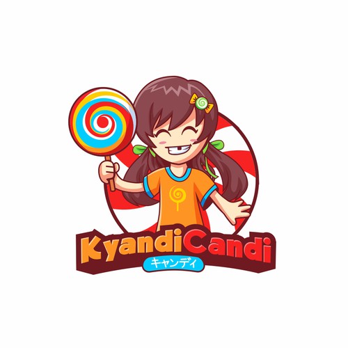 Candy design with the title 'fun candy character logo'