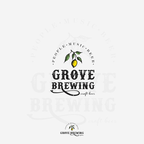 Lemon logo with the title 'brewing logo design '