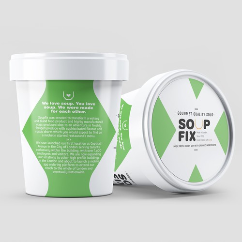 Soup design with the title 'Soupfix - Gourmet Quality Soup'