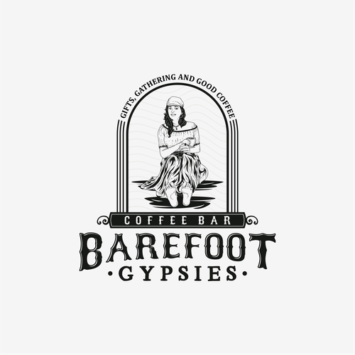 Creative-drawing logo with the title 'Logo for Barefoot Gypsies'