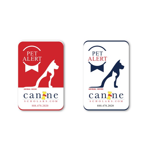 Alert design with the title 'Desain Stiker "Pet Alert – Animal Inside"'