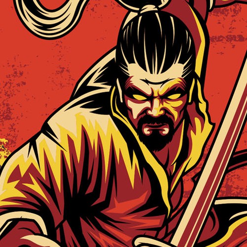 Mixed martial arts design with the title 'samurai 75'