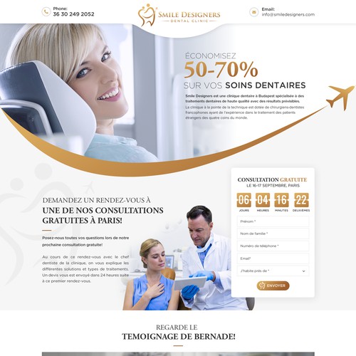 HTML5 design with the title 'Highly converting Dental clinic landing page design '