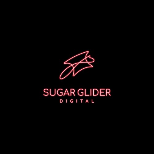 Neon design with the title 'Logo Design for Sugar Glider Digital'
