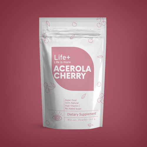 Superfood packaging with the title 'Supplement bag'