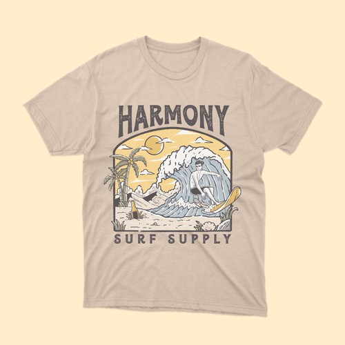 Sunset t-shirt with the title 'Surfing Tshirt Design'