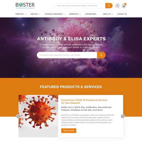 Landing page website with the title ' Design a homepage for a biotech company'