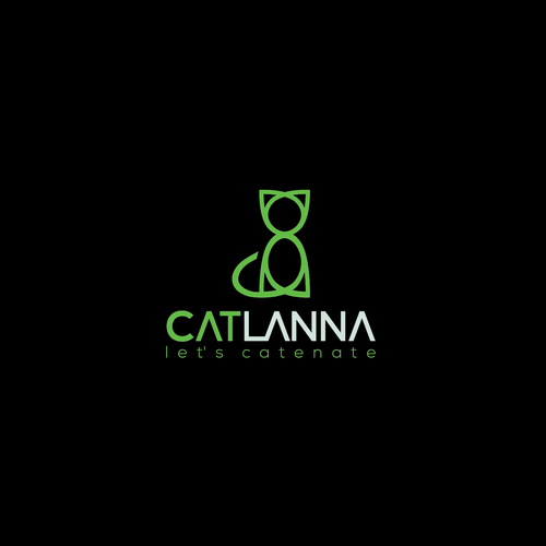 Cat brand with the title 'Create a captivating powerful, geometric cat logo for CATLANNA behavior consulting services'