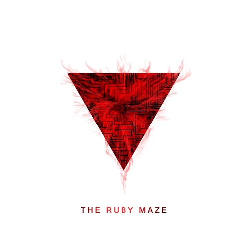 Red artwork with the title 'The Ruby Maze'