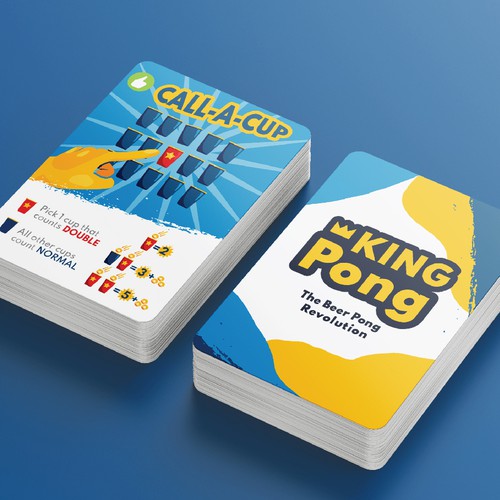 Playing card design with the title 'Playing Cards Design - King Pong'