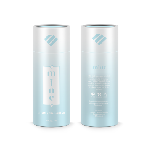 Canister design with the title 'Jewelry Cleaner Pen for Brides-To-Be Product Packaging Design'