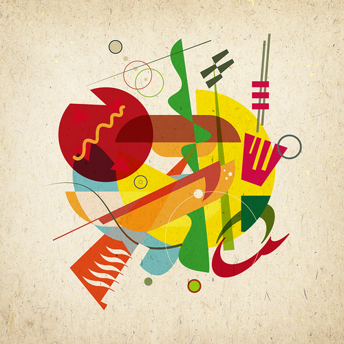 Food artwork with the title 'Quiznos'