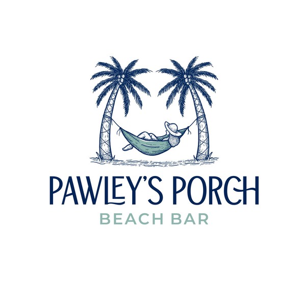 Beach bar design with the title 'Pawle's porch logo'