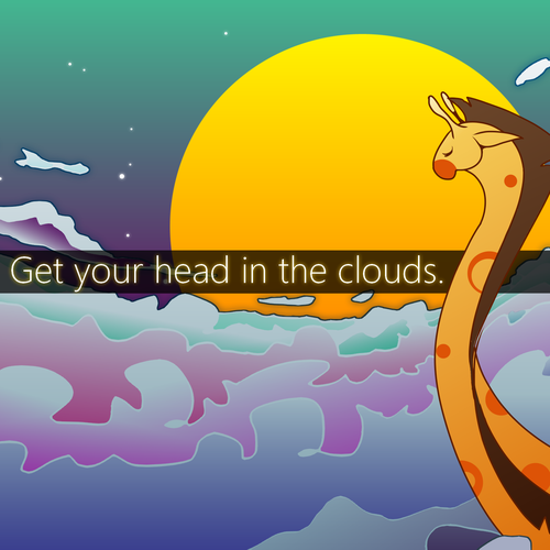 Giraffe design with the title 'Illustration - Sky Tripping '