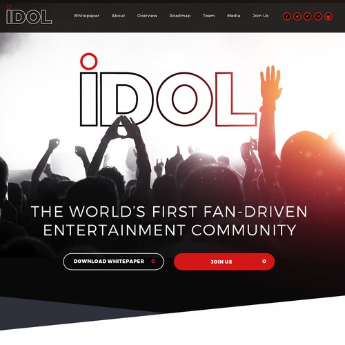 Modern website with the title 'The World’s First Fan-Driven Entertainment Community'