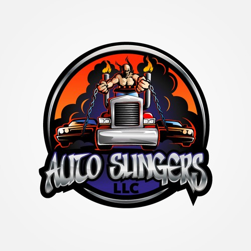 Towing logo with the title 'Logo for Auto Slingers LLC'