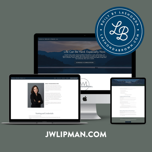 Therapy website with the title 'DR. JESSICA WEXLER LIPMAN | Licensed Clinical Psychologist'