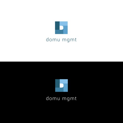 Infrastructure logo with the title 'Logo concept for domu management ( meaning "home")'