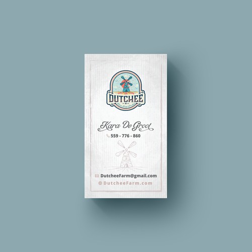 Windmill design with the title 'Business card DUTCHEE'