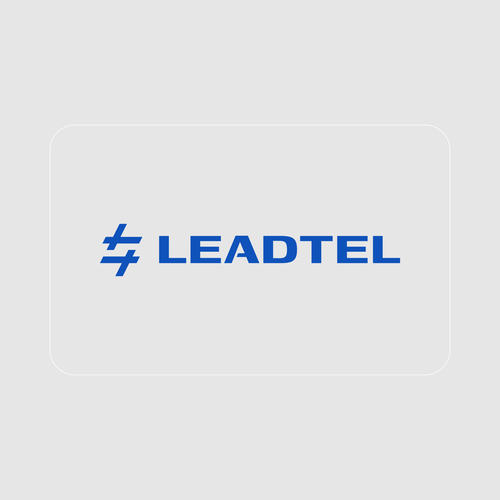 Telecommunications logo with the title 'Leadtel brand logo'