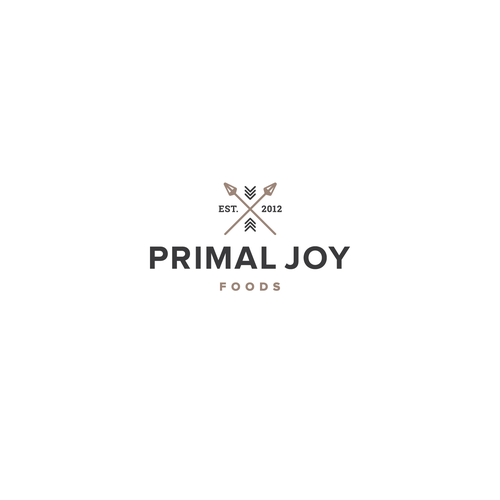 Hipster logo with the title 'Primal Joy Foods '