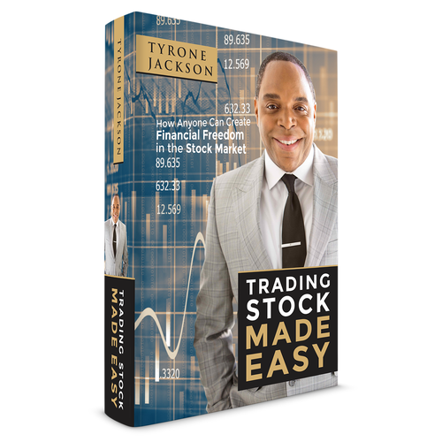 Financial book cover with the title 'Book Cover for Trading Stock Made Easy'