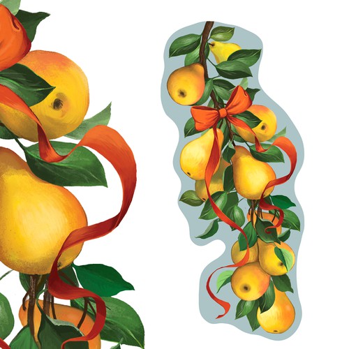 Fruit artwork with the title 'FruitGuys Gift Sticker'