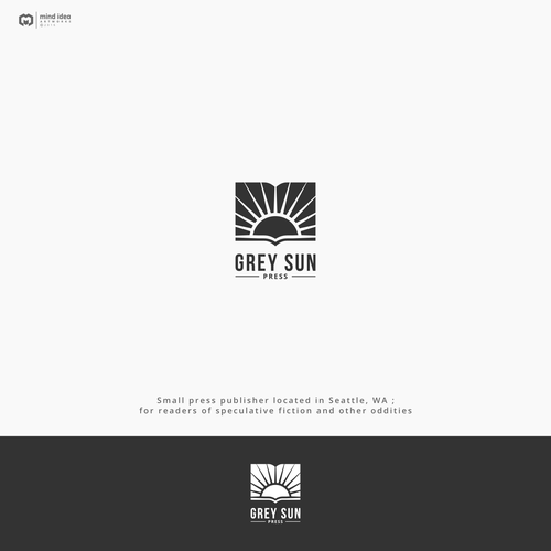 Press design with the title 'New Logo for Grey Sun Press'