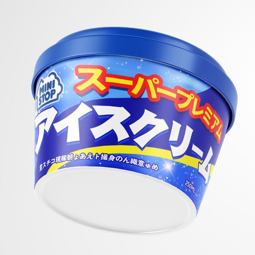 Japanese packaging with the title 'Japanese Convenience store ice cream packaging'
