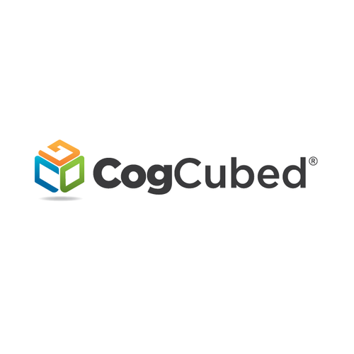 Blue logo with the title 'Logo for CogCubed'