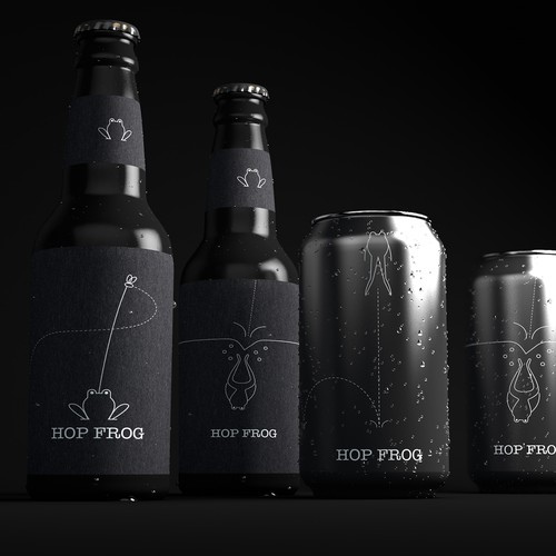 Branding label with the title 'Hop frog beer'