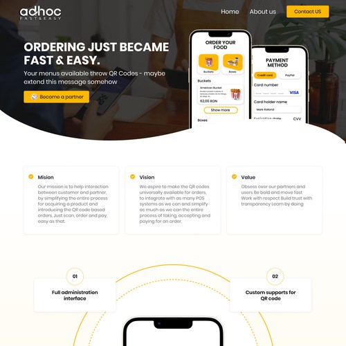 Event website with the title 'Landing page Design for Event Startup'