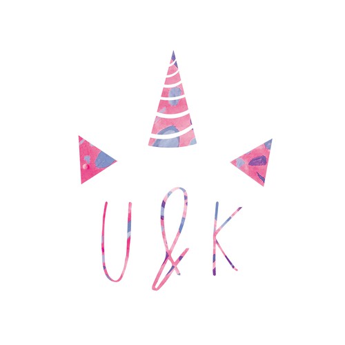 Kitten logo with the title 'Unicorns & Kittens Prelim Design'