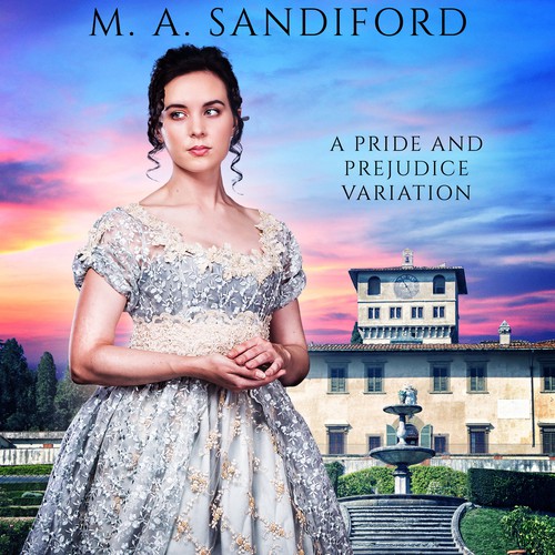 Historical romance book cover with the title '- DARCY'S REDEMPTION - Book cover design for historical romance '