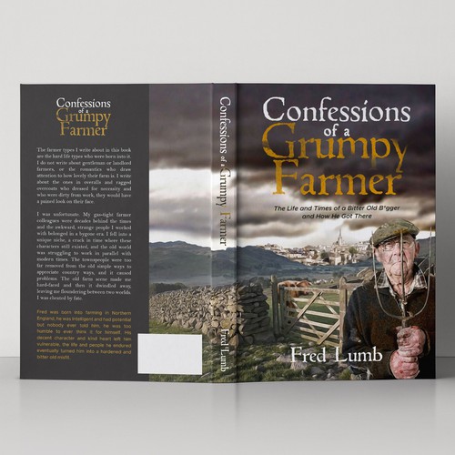 Detailed design with the title 'Book cover design for Confessions Of A Grumpy Farmer'