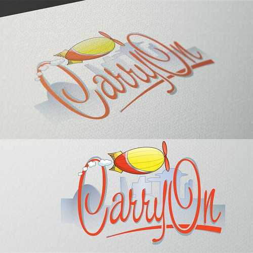 Futuristic logo with the title ' "CarryOn" Online Travel Search Logo'