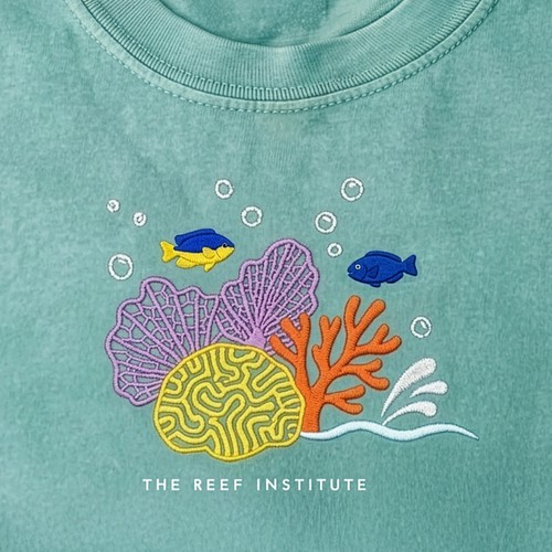 Embroidery design with the title 'Colorful Coral Reef Embroidery T-Shirt Design | I Can Create Something Similar For You'