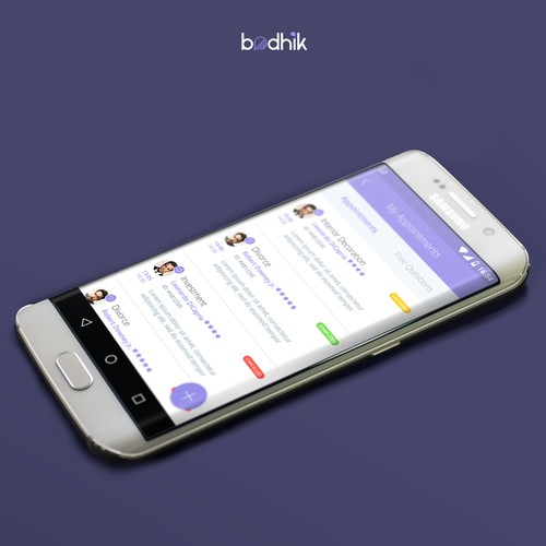Android design with the title 'Bodhik - Application design'