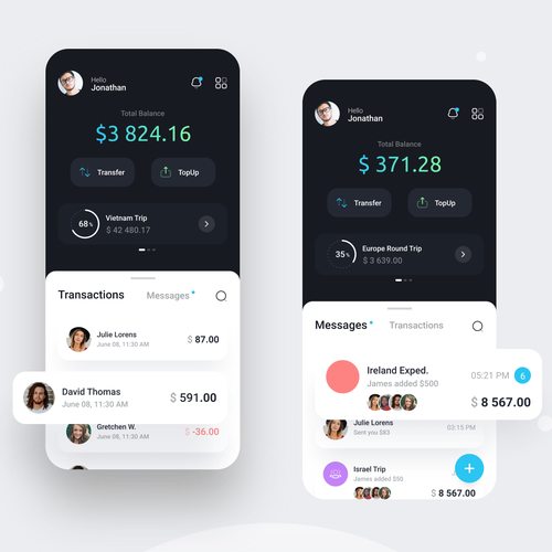 Wallet design with the title 'Wallet App'