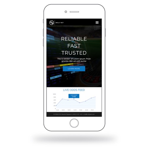 Black website with the title 'MOLLYBET'