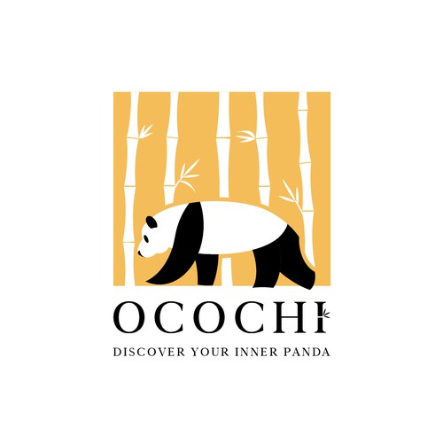 Bamboo design with the title 'Design a premium logo for Ocochi and discover your inner panda in your Bamboo bedsheets'