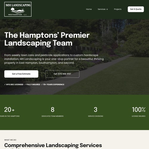 Landscape design with the title 'MH Landscaping'