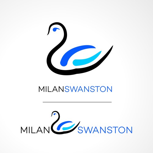 Swan logo with the title 'Create an urban swan signature logo for an Downtown Toronto Realtor'