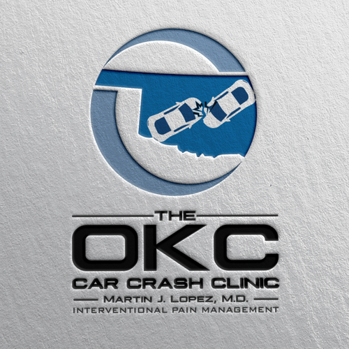 Clinic brand with the title 'OKC Car Crash Clinic of Dr. Martin Lopez'