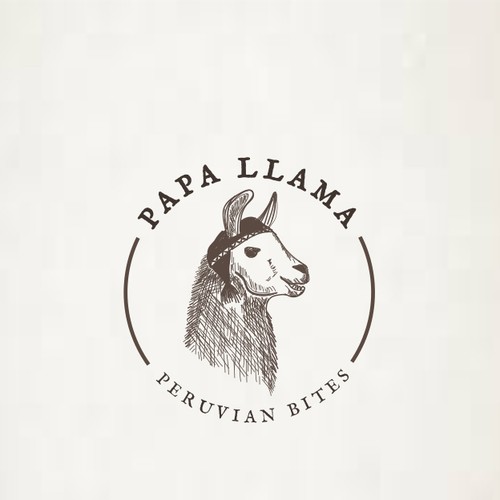 Llama design with the title 'unique & iconic logo for a pop up restaurant'