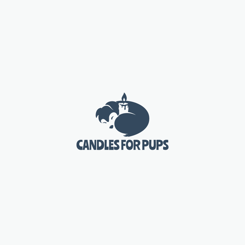 Candle logo with the title 'dog and candle'