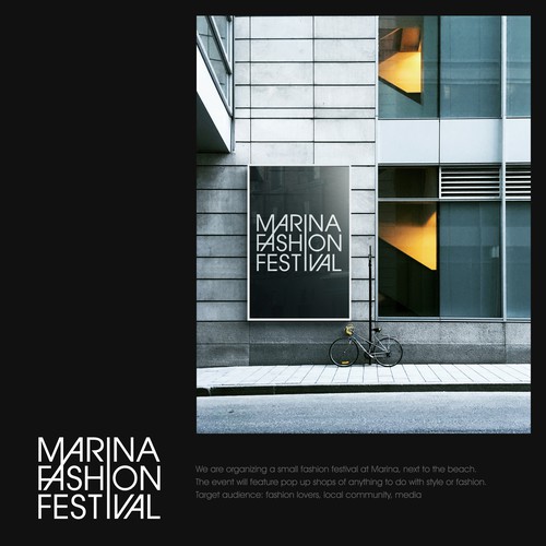 Black and white brand with the title 'Logo concept for MFF'