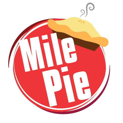 Pie design with the title 'Mile Pie Logo Design'
