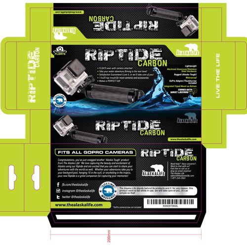 Camera design with the title 'Riptide Carbon Packaging'