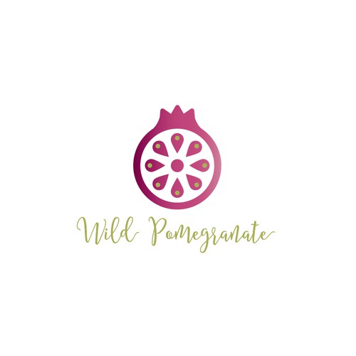 Pomegranate design with the title 'Wild Pomegranate Logo Concept'